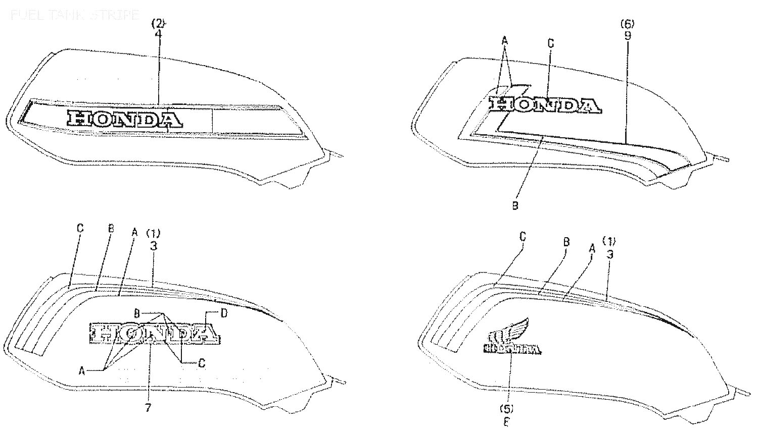 Fuel tank stripe till Honda CB750 (FOUR) | Original Reservdelar till ...